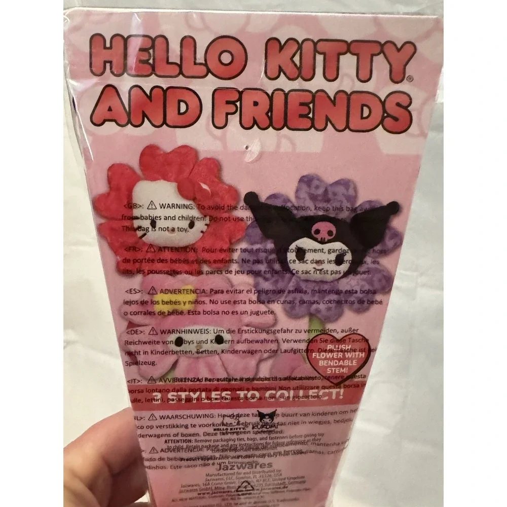 Hello Kitty &‎ Friends Kuromi Valentine's Day Plush Flower w/ Bendable Stem New